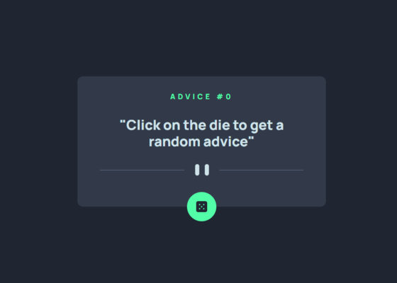 Screenshot about the Advice Generator website