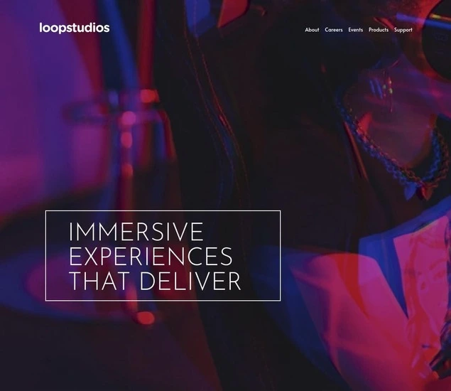 Screenshot about the Loopstudios Landing Page