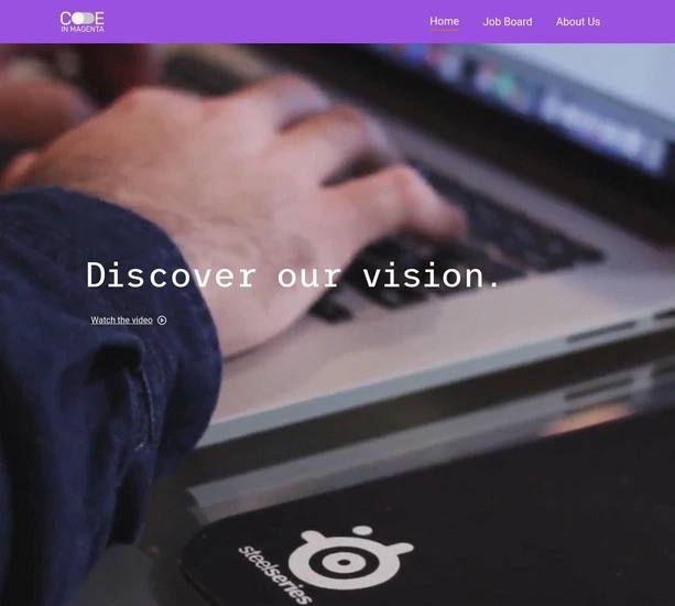 Screenshot about the Magenta website