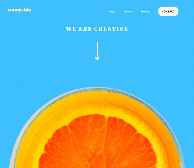 Screenshot about the Sunnyside Landing Page
